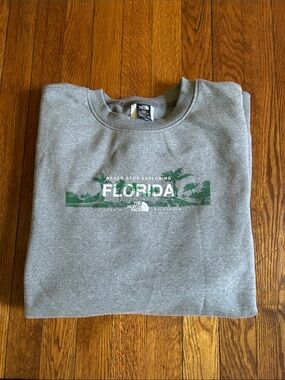 The North Face Grey Sweatshirt with Green Florida Graphic